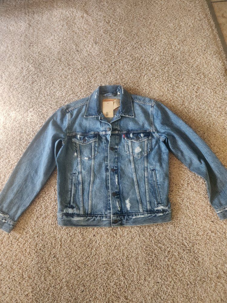 Levi's Unisex Distressed Denim Trucker Jacket - Medium