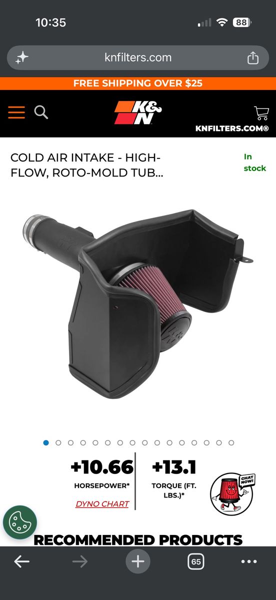 K&N Cold Air Intake for 5.6L