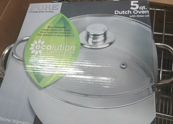 Ecolution Pure Stainless Steel 5 Qt. Dutch Oven with Glass Lid - Eco-Friendly Cookware-Extras