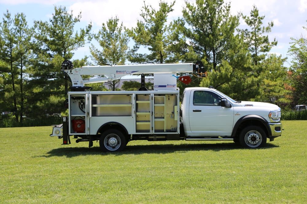 New 2024 Ram 5500 4x4 Diesel With Stellar Aluminum Mechaincs Crane Body