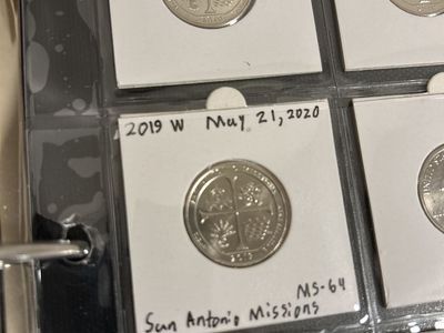 2019 W San Antonio Missions Quarter MS-64 Uncirculated