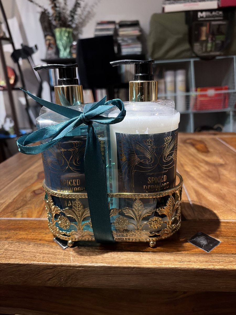 Simply Pleasures Spiced Redwood Hand Soap & Lotion Caddy Set - 31.6 fl oz