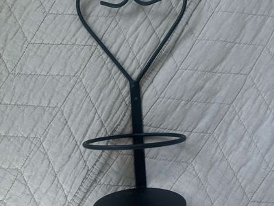 Metal Heart Design Wall Sconce Candle Holder - Black