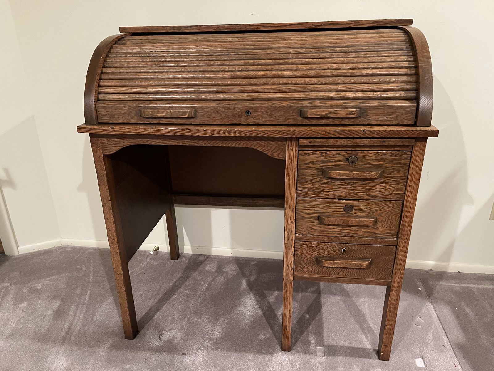 Vintage Oak Roll-Top Desk