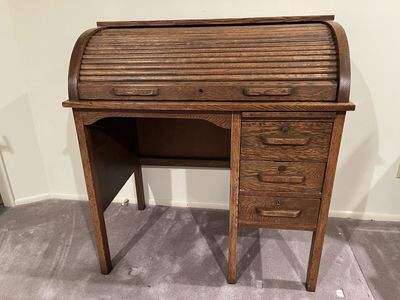 Vintage Oak Roll-Top Desk