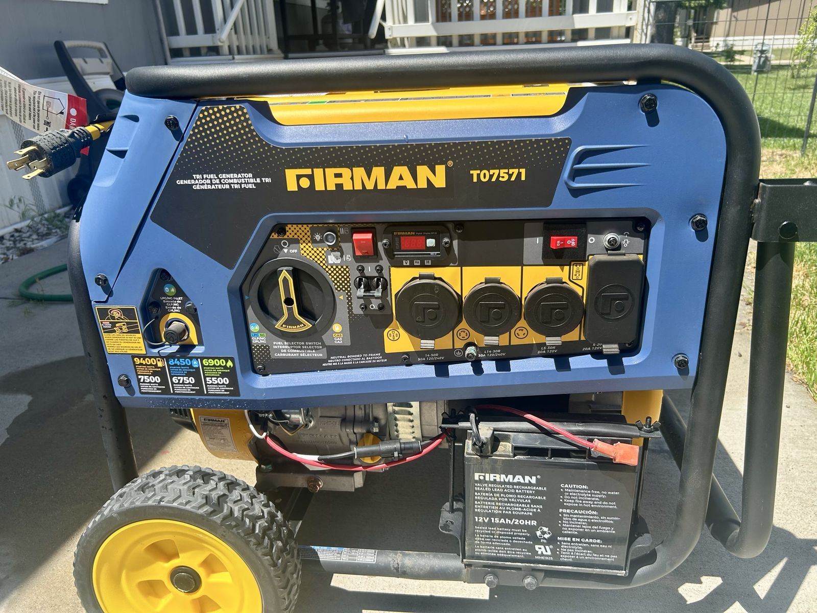 New Firman 9400 Watt Tri-Fuel Generator
