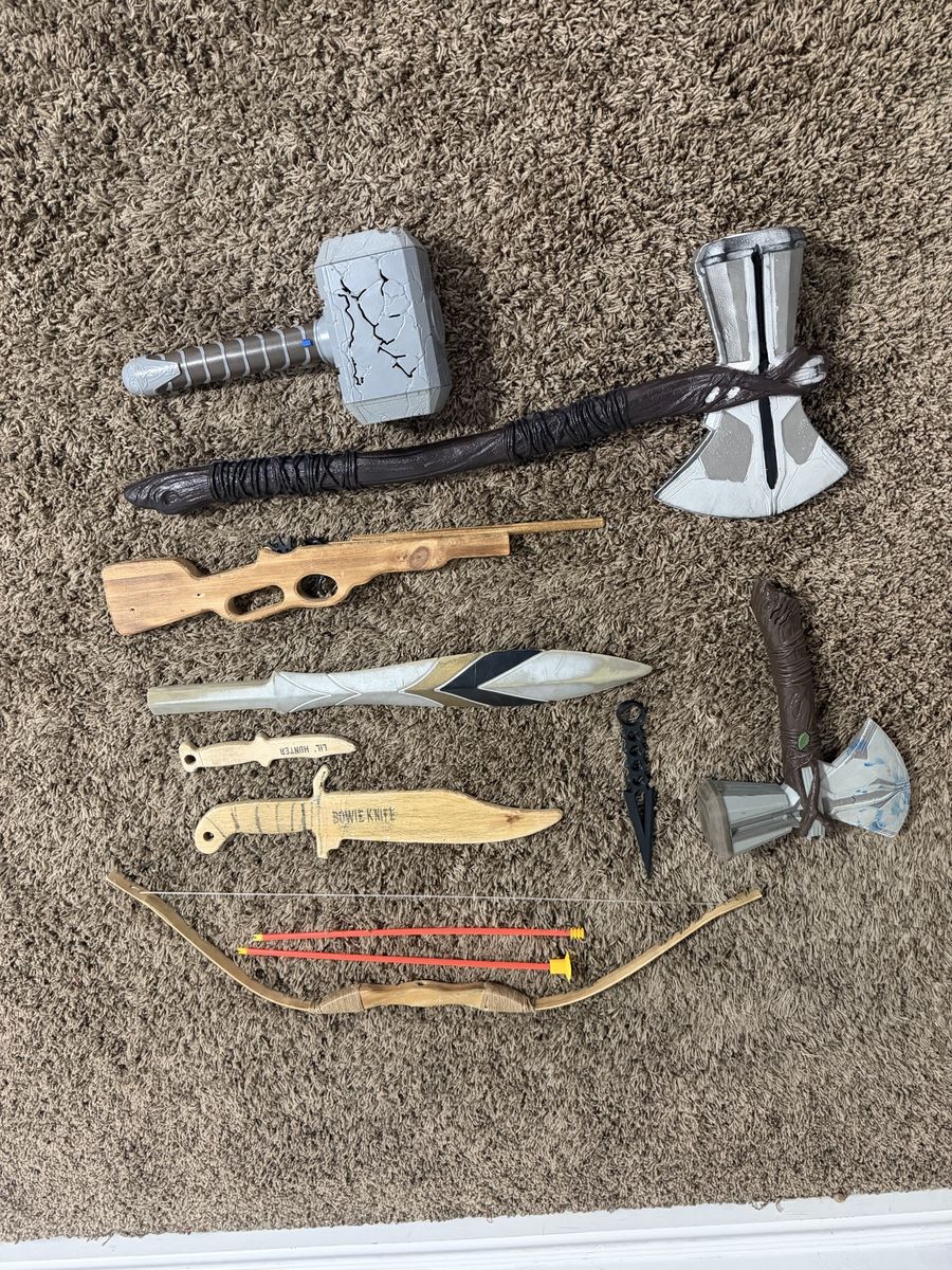 Nerf X-Shot Blasters Toy Weapons Swords Axes Bow. Selling for my son.  $3 dollars each