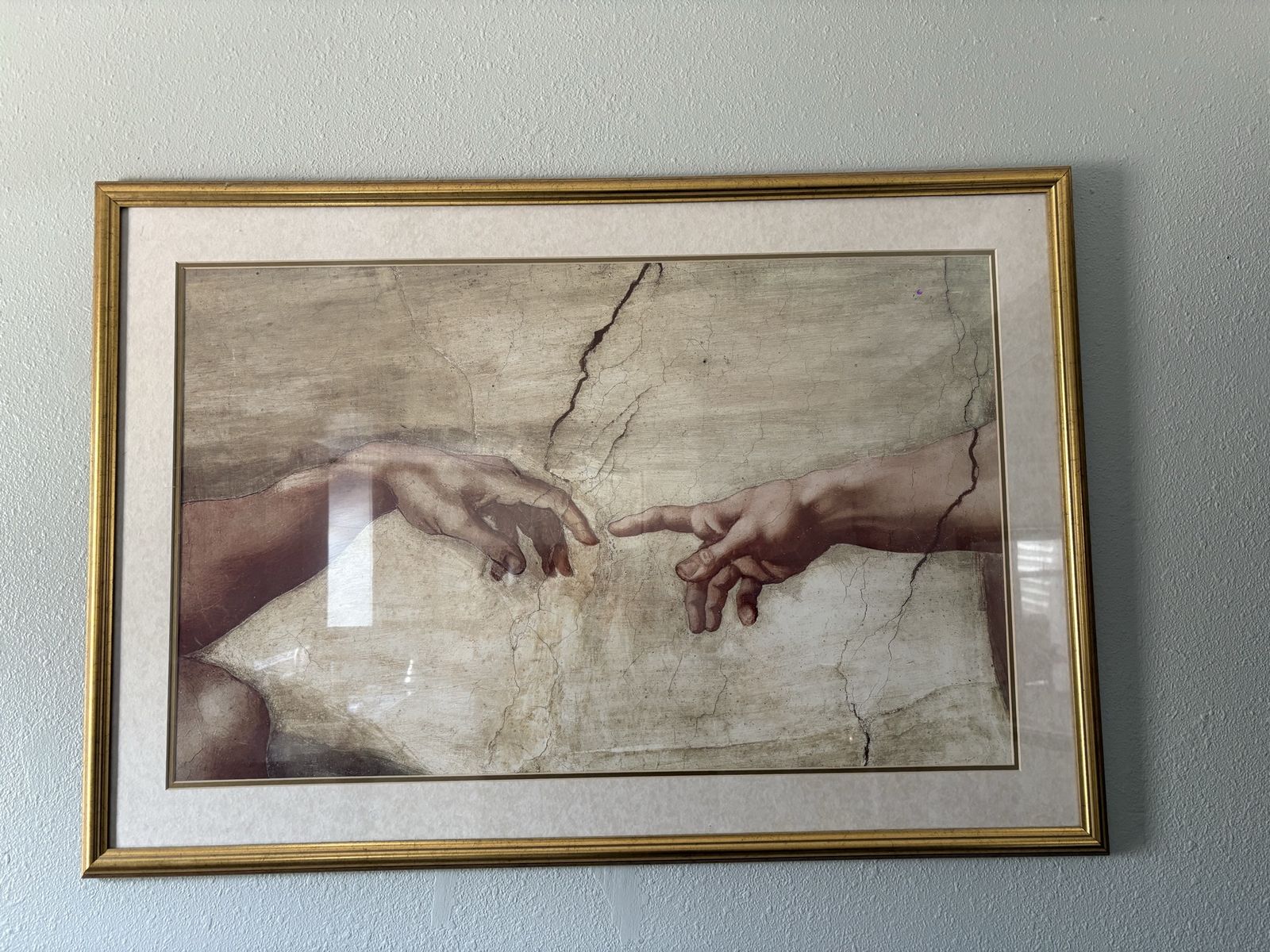 Creation of Adam framed print
