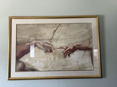 Creation of Adam framed print