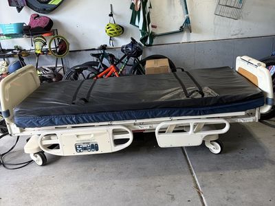 Stryker Electric Hospital Medical Bed with Mattress and Side Rails