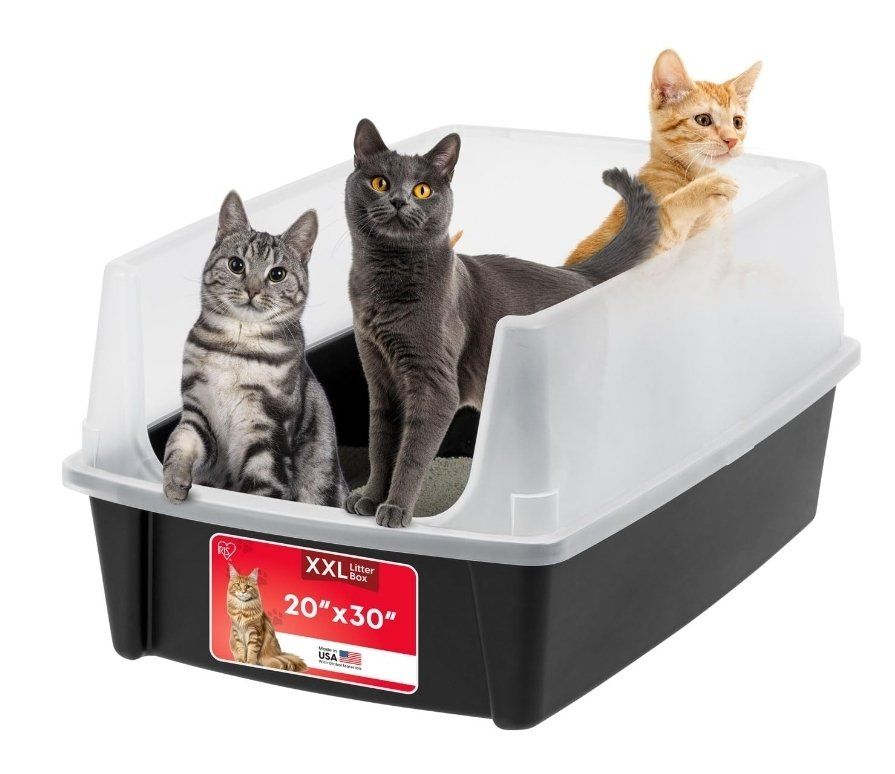 XX-Large Cat Litter Box, 30"L x 20"W x 14"H, Black