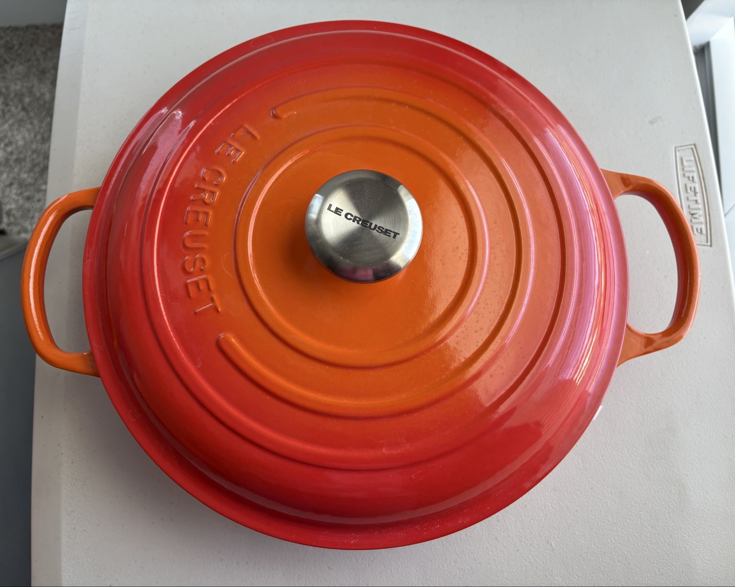 LE CREUSET 3.5 QT BRAISER FLAME color Brand New made in France