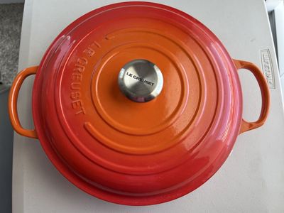 LE CREUSET 3.5 QT BRAISER FLAME color Brand New made in France
