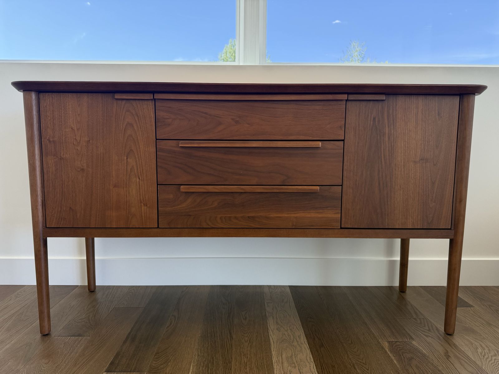 Crate & Barrel 62" Walnut Midcentury Credenza