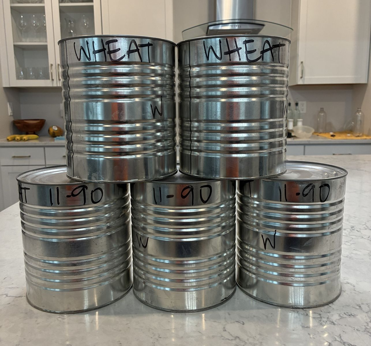 30 lbs of Wheat - 5 Food Storage Cans
