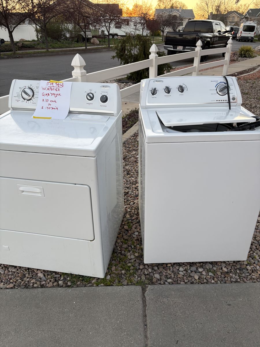 Whirlpool washer and gas dryer