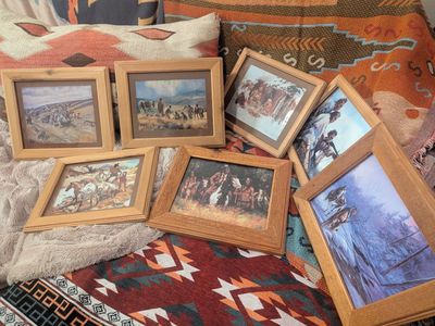 Set of Seven Framed Vintage Native American 10x12