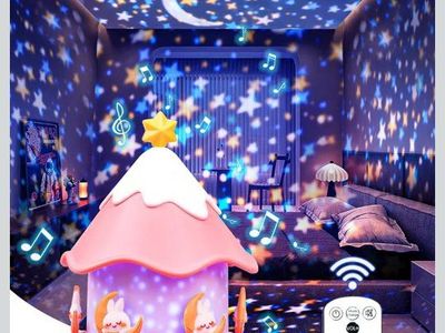 Unbranded Baby Star Projector Night Light with Music & Remote, 21 Films, 360° Rotation