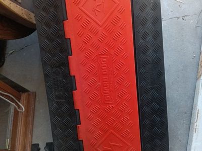 Guard Dog Cable Protector Ramps - Interlocking, Heavy-Duty, 5-Channel, Red/Black
