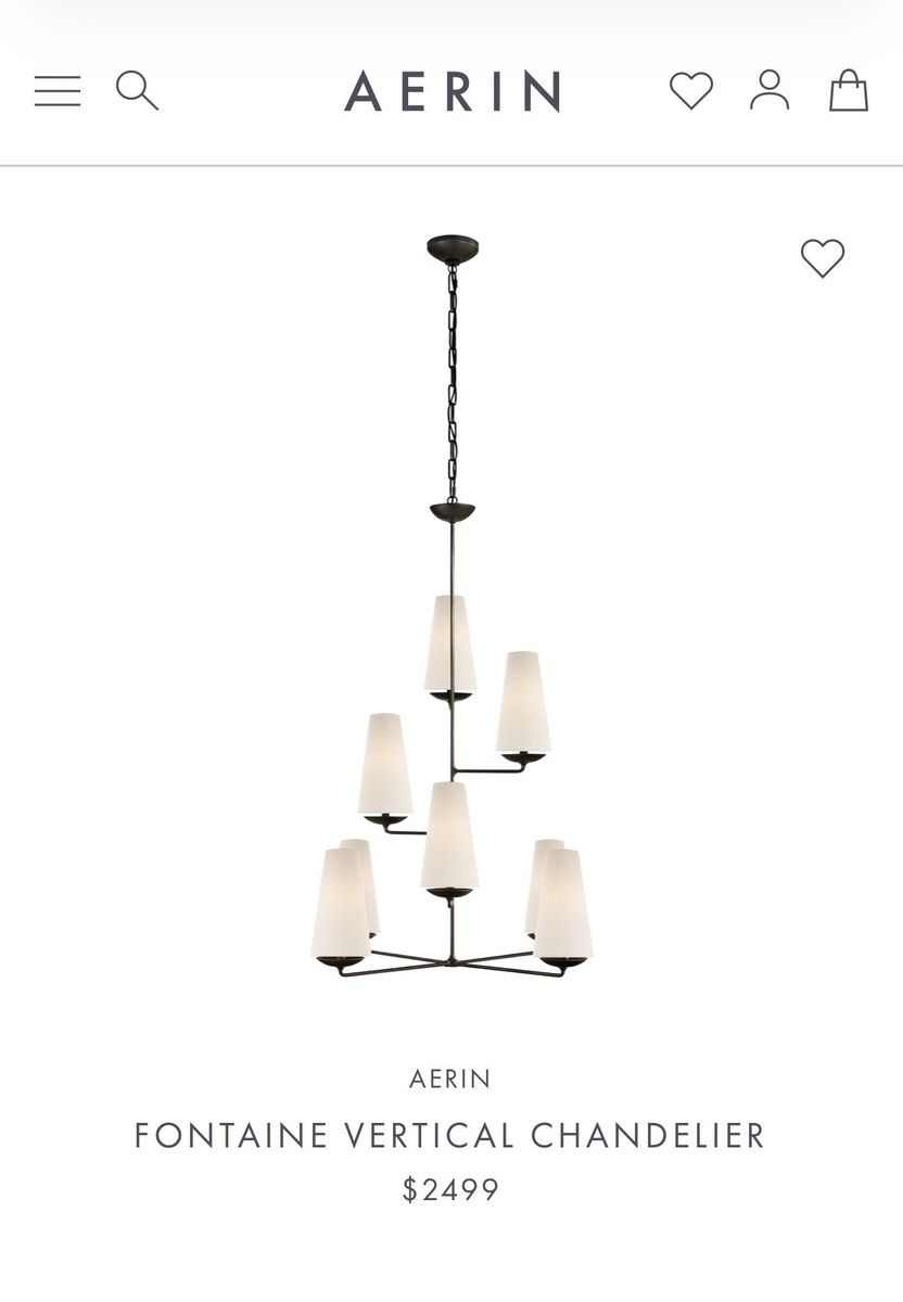 AERIN Fontaine Vertical Chandelier by Visual Comfort – $1000 OBO