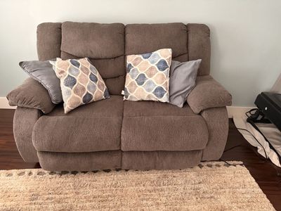 Matching Gray Loveseat & Recliner Set – $325 OBO