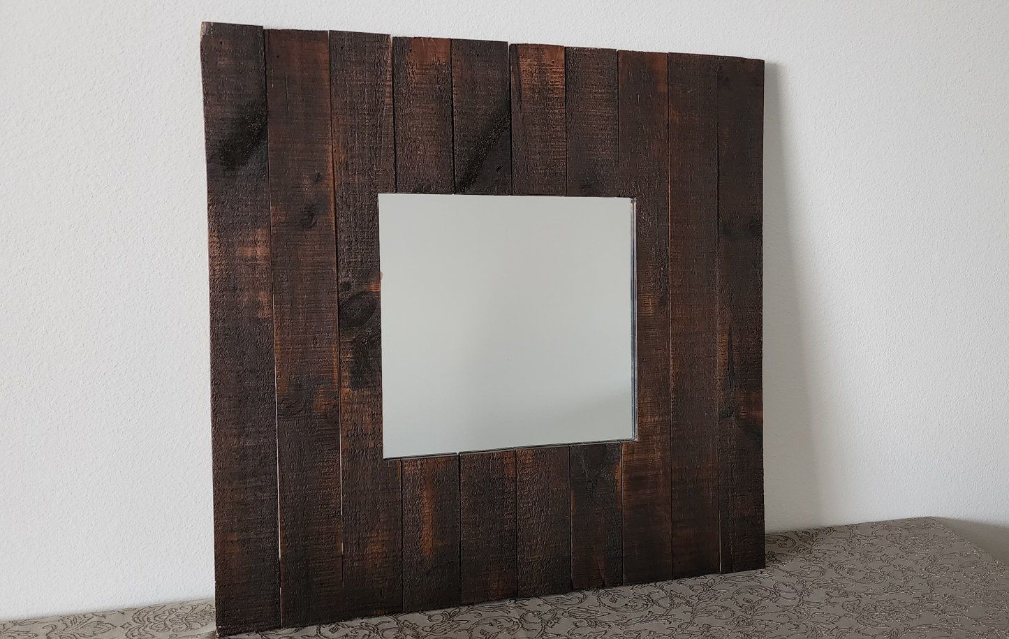 Rustic Style Wood Framed Mirror (30" x 30")