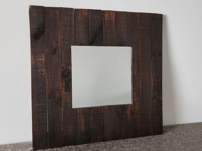 Rustic Style Wood Framed Mirror (30" x 30")