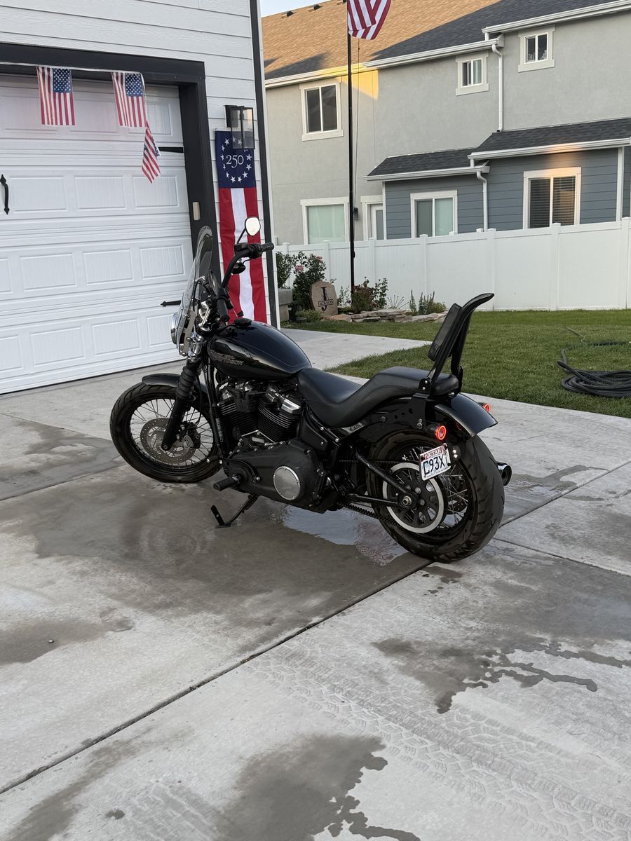 2020 Harley Davidson Street Bob 107 Motorcycle - Black, Windshield & Sissy Bar