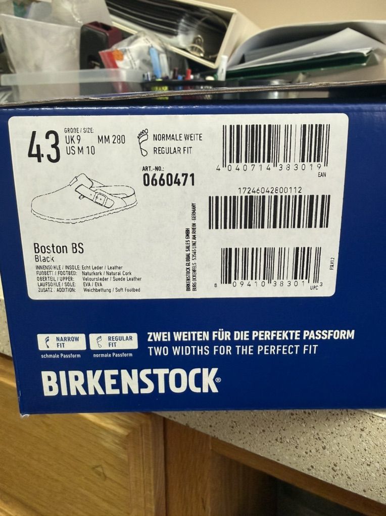 Boston BS Black Borkenstocks Size 43   US 10