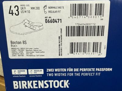 Boston BS Black Borkenstocks Size 43 US 10