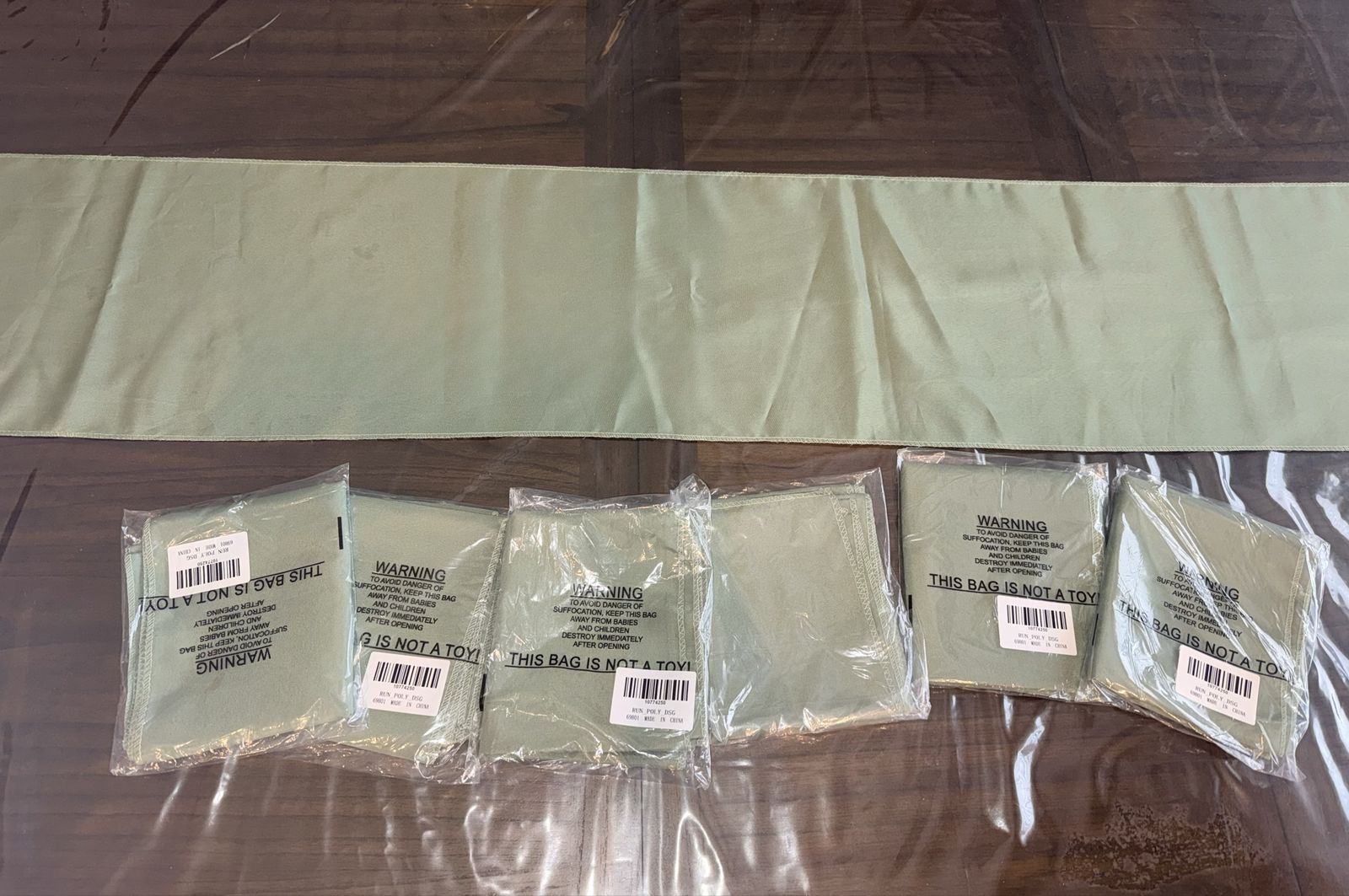 Set of 18 Sage Green Table Runners