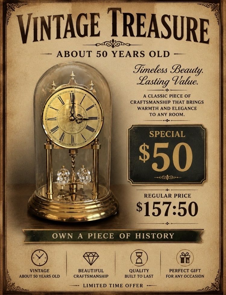 Vintage Timepiece Clock