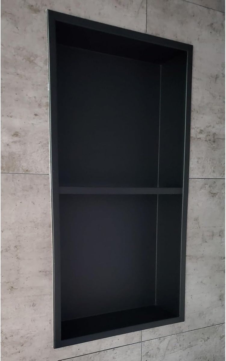 24" x 12" Matte Black Recessed Shower Niche