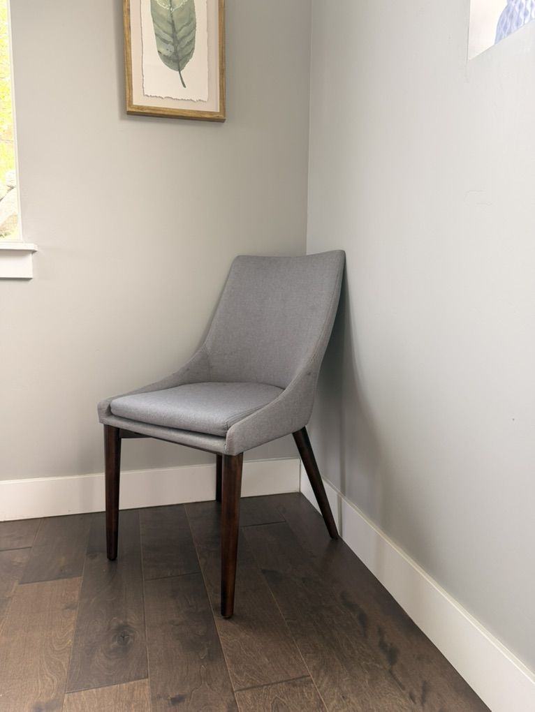 Set Of 12 Light Gray Upholstered Dining Chairs