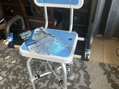 New Pro Install K406 Adjustable Shower Chair with Armrests and Backrest - Medical Bath Seat