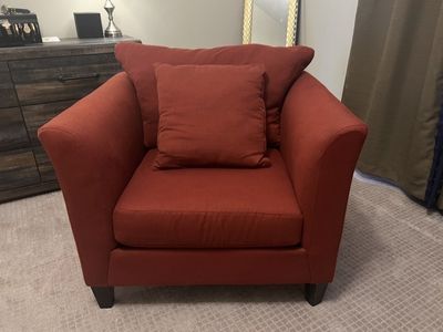 Red Comfy Chair with pillow