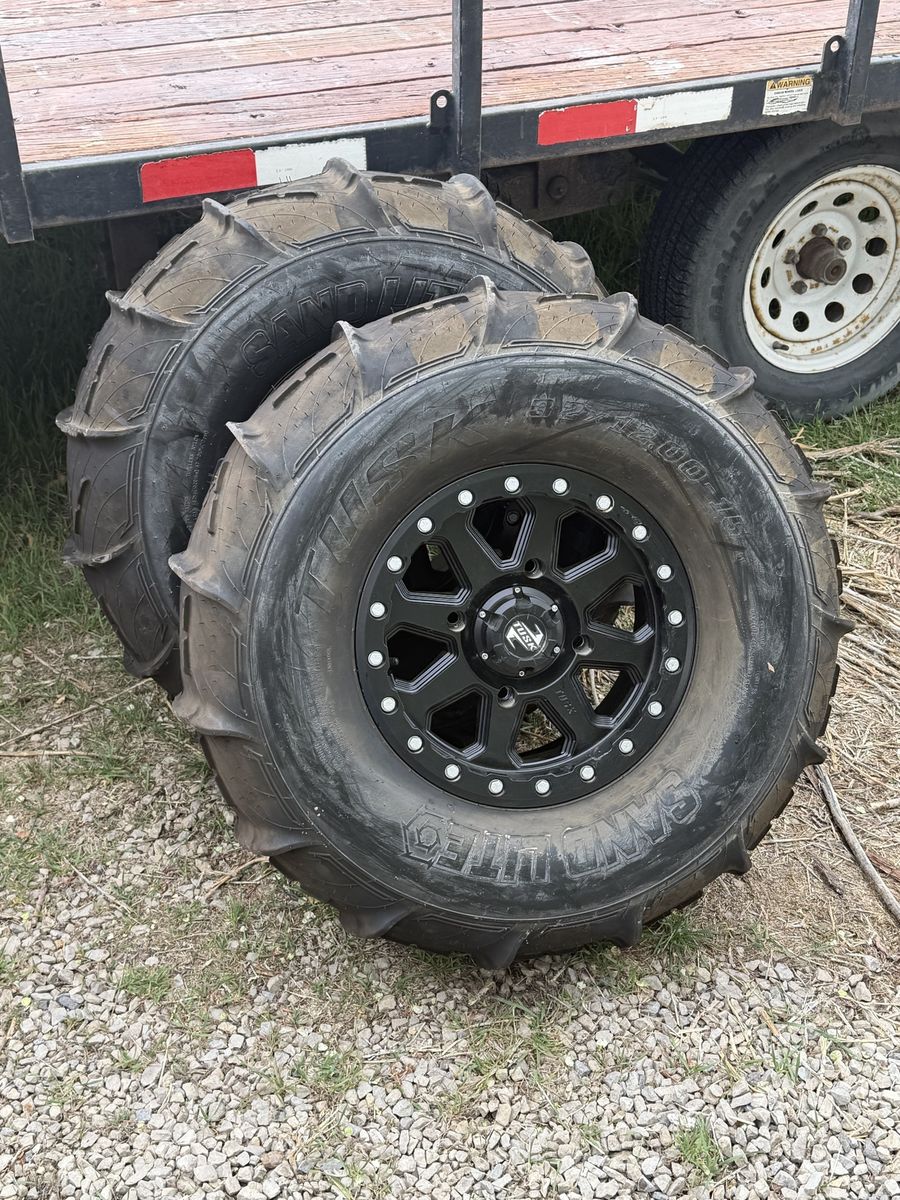 2025 Tusk Paddle Tires On Beadlock Wheels Sand