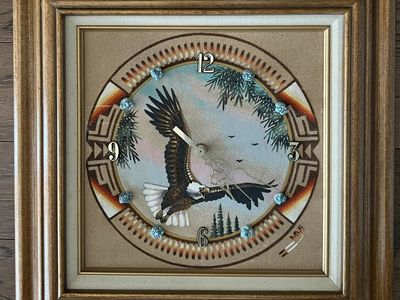 Original NAVAJO SANDPAINTING Clock