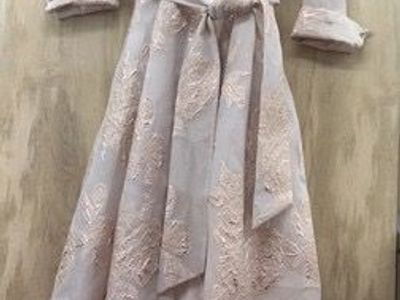 Ricki Freeman Teri Jon Pink Floral Metallic Long Shirt Dress - Size 10