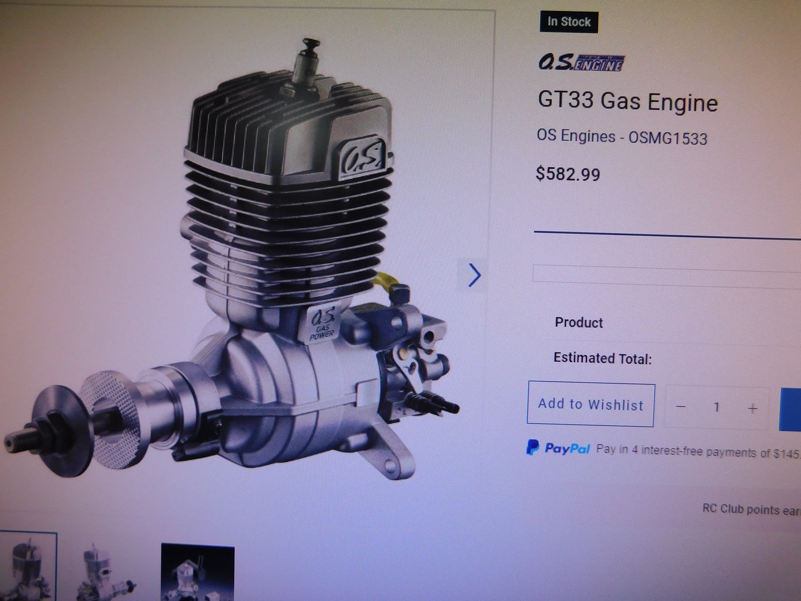 OS 33 Gas RC Motor