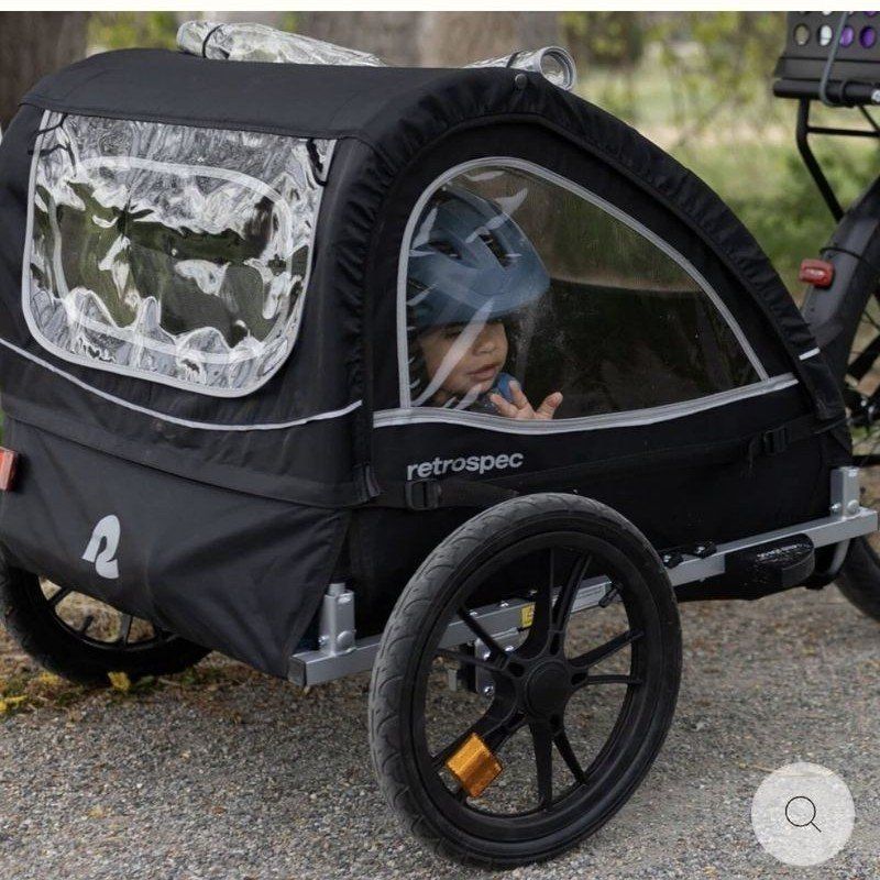 Ready-to-Ride! with Coupler Retrospec Rover Kids Bicycle Trailer Double Passenger Children’s Foldable