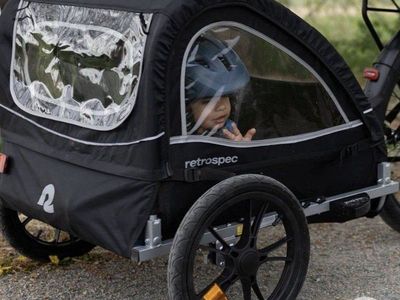 Ready-to-Ride! with Coupler Retrospec Rover Kids Bicycle Trailer Double Passenger Children’s Foldable
