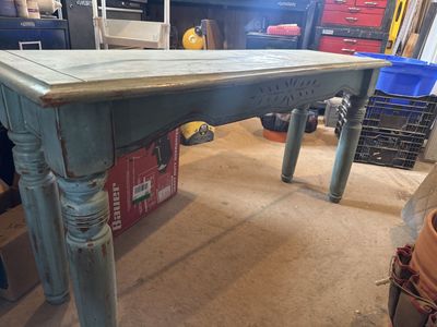 Rustic teal table