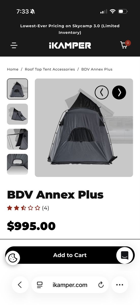 iKamper BDV Annex Plus Roof Top Tent Accessory