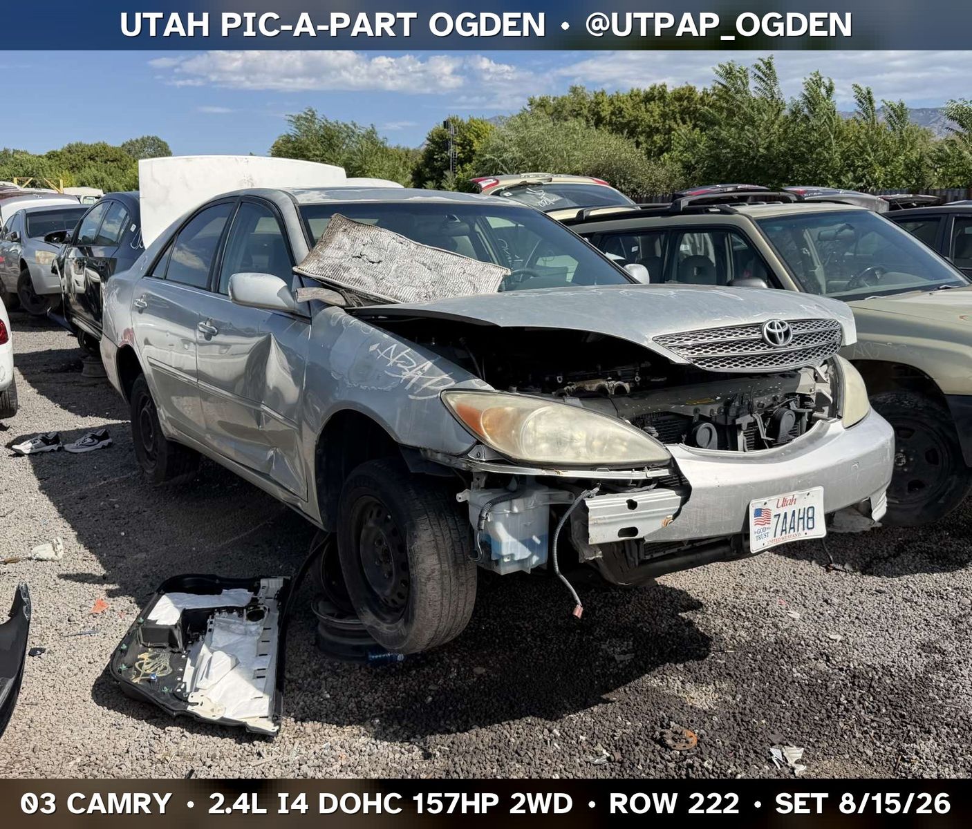 Just In! 2003 Toyota Camry Parts - UTPAP Ogden