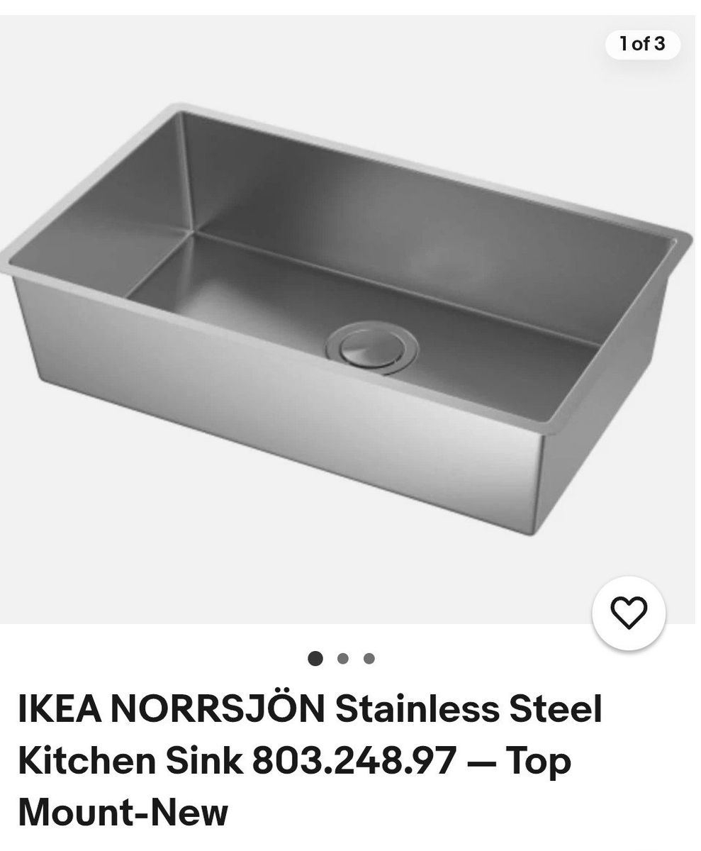 IKEA NORRSJÖN Stainless Steel Sink brand new