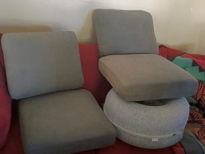 Set of 4 Grey Replacement Couch Cushions