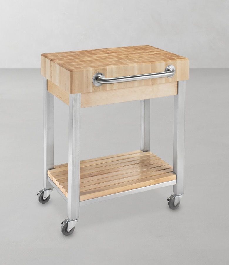 John Boos End-Grain Butcher Block Classic Kitchen Cart (30”) (wood kitchen island)