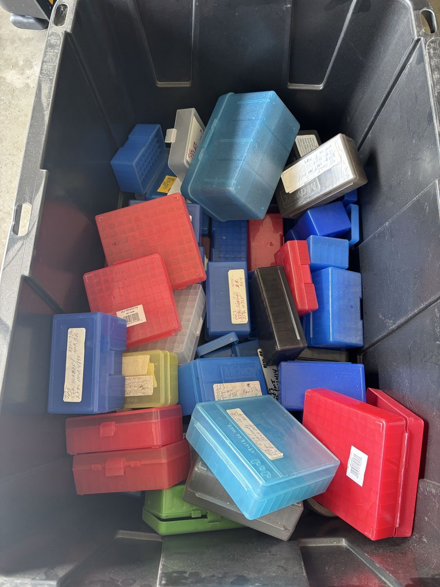 Assorted Plastic Ammo & Reloading Storage Boxes Lot