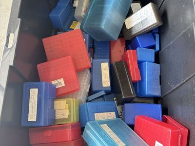 Assorted Plastic Ammo & Reloading Storage Boxes Lot